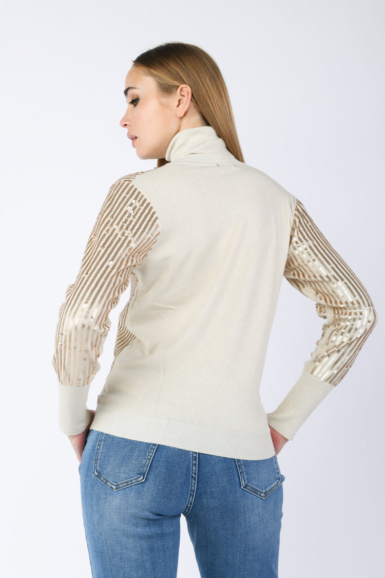 Sequined turtleneck