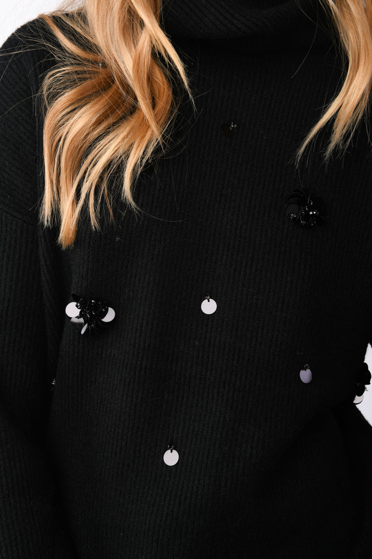 Jewel embellished turtleneck