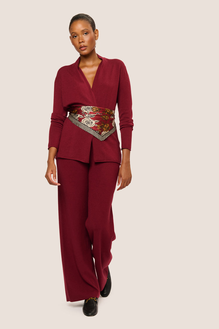 Wide-leg knit trousers