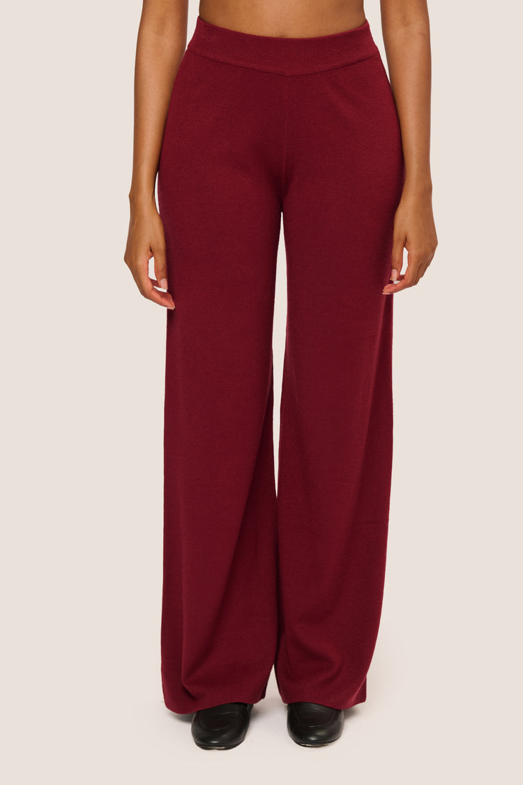 Wide-leg knit trousers