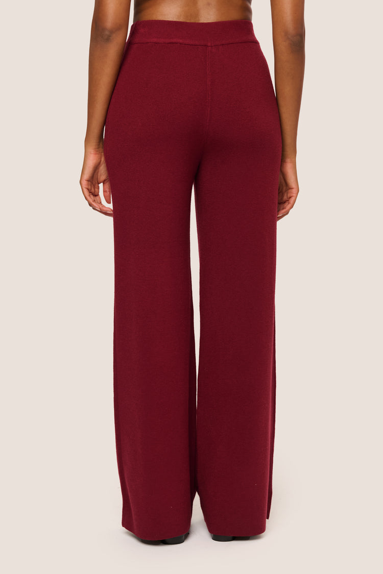 Wide-leg knit trousers