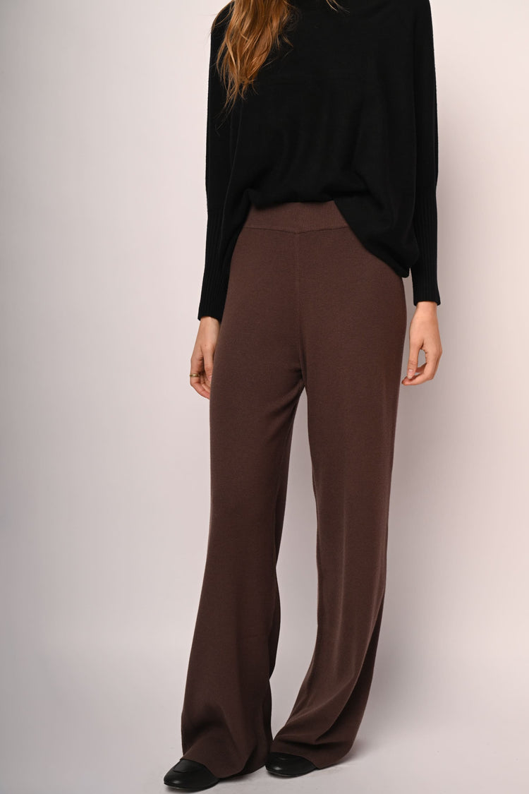 Knit wide-leg trousers