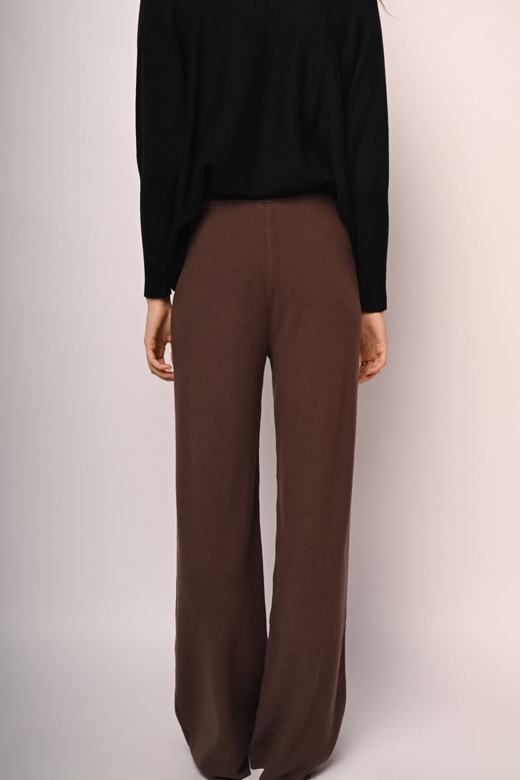 Knit wide-leg trousers