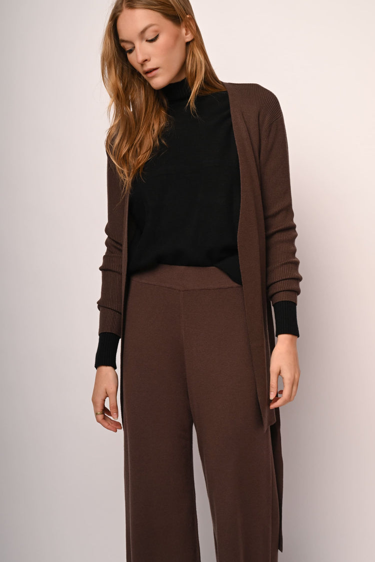 Knit wide-leg trousers