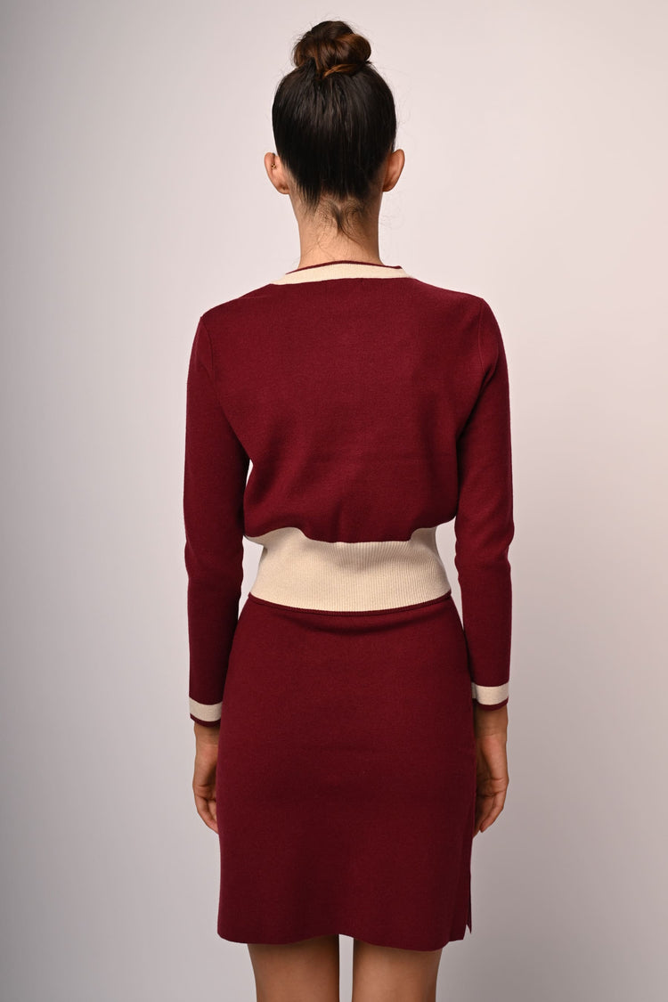 Jewel button and contrast detail cardigan