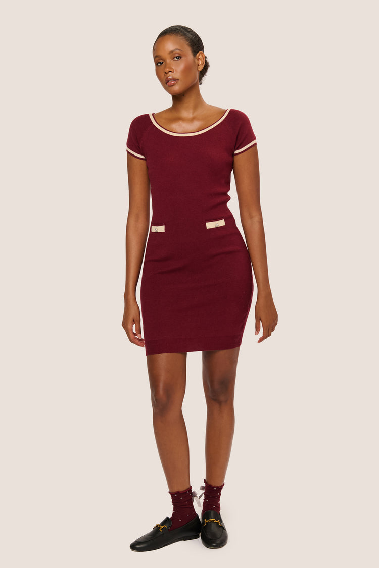 Jewel-button knit dress
