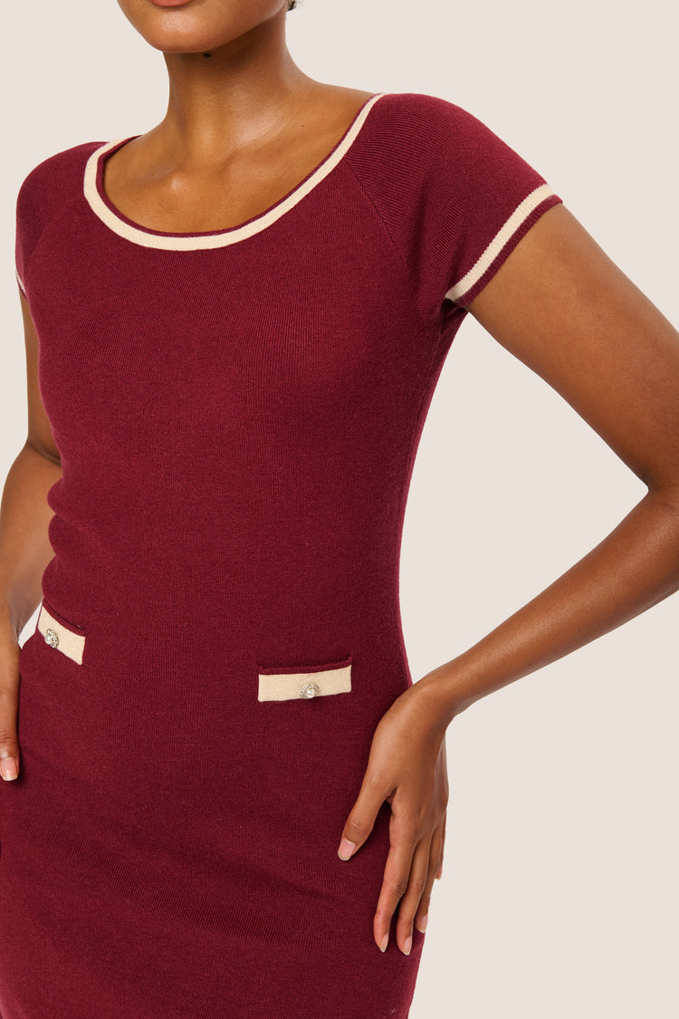 Jewel-button knit dress