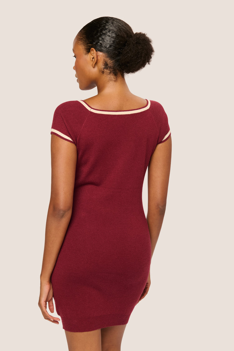 Jewel-button knit dress
