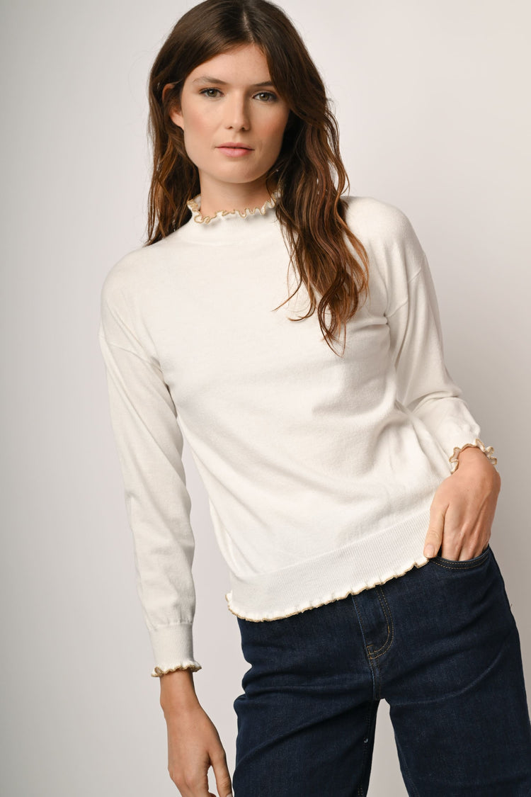 Lurex scalloped edges sweater
