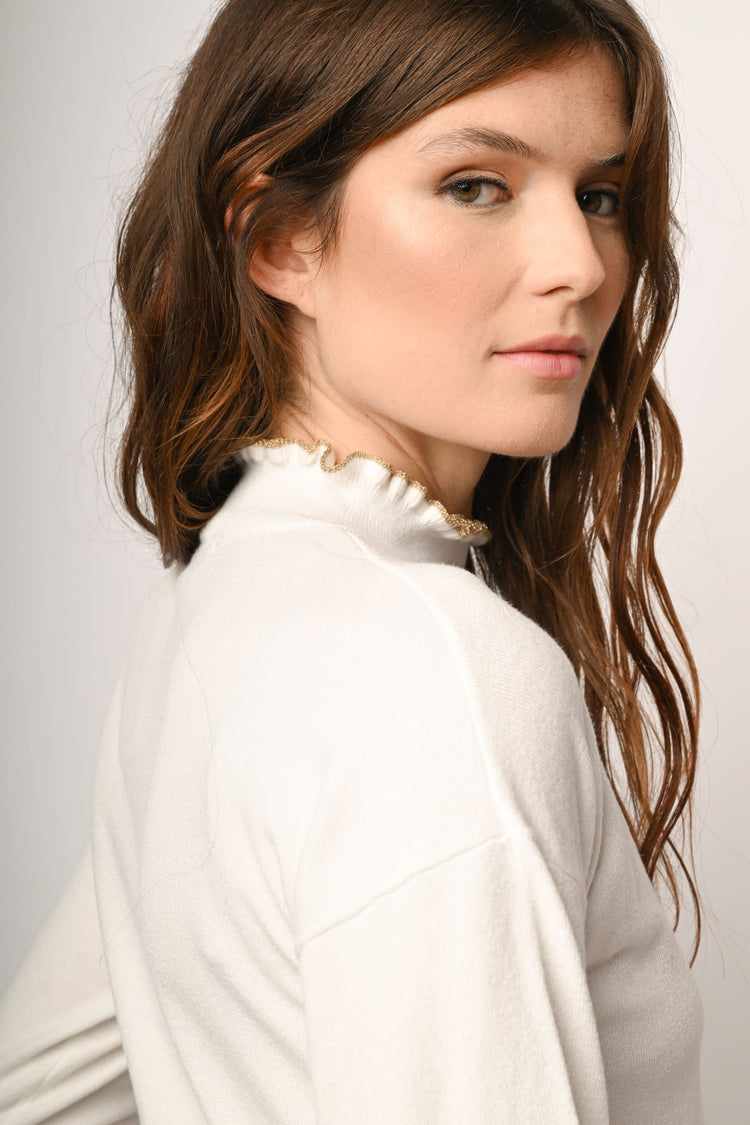 Lurex scalloped edges sweater