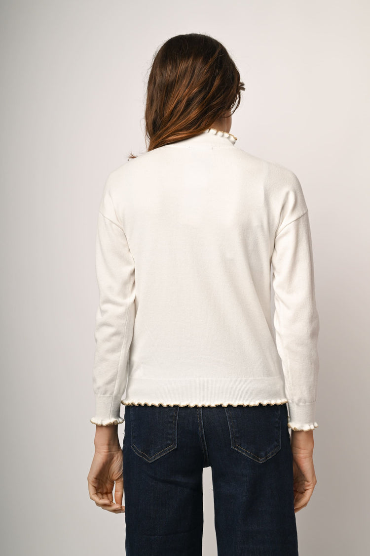 Lurex scalloped edges sweater