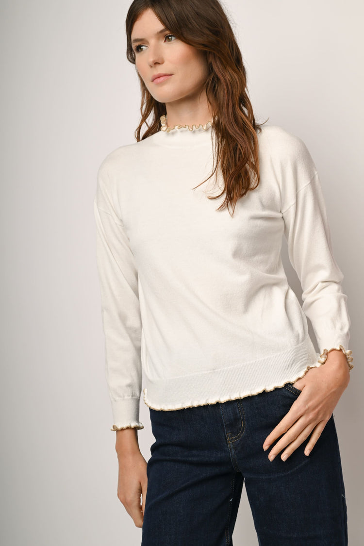 Lurex scalloped edges sweater