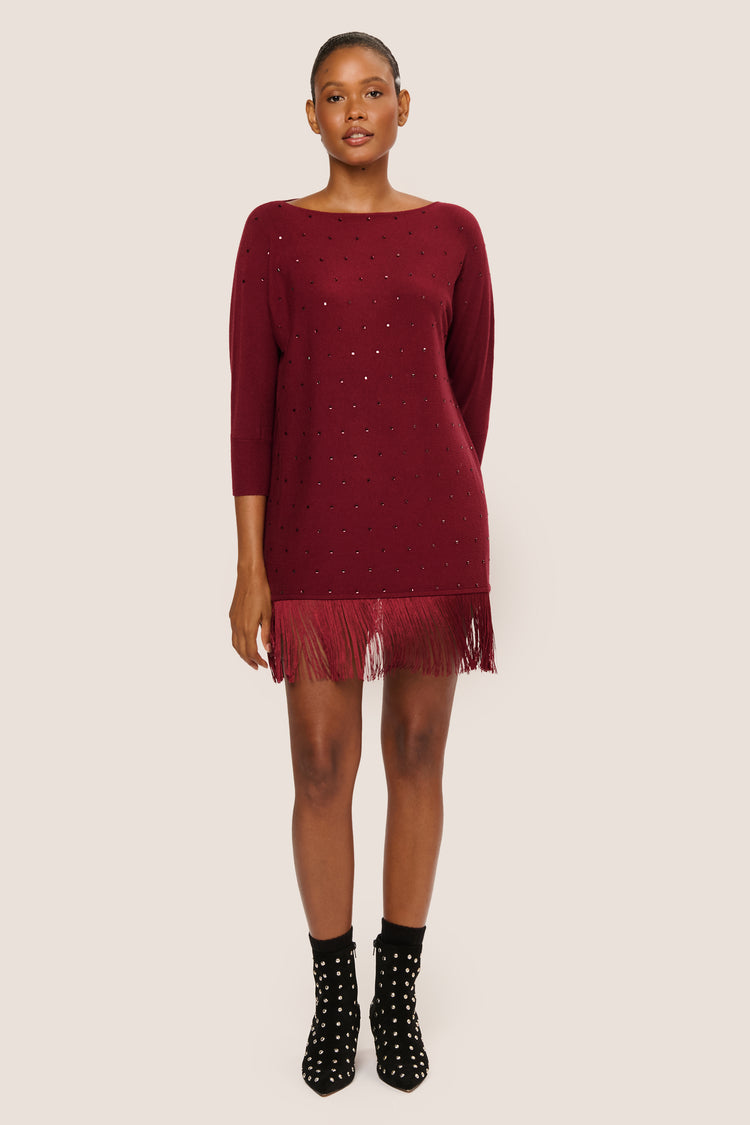 Rhinestone & Fringe maxi sweater