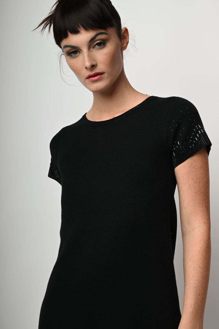 Rhinestones knit mini dress