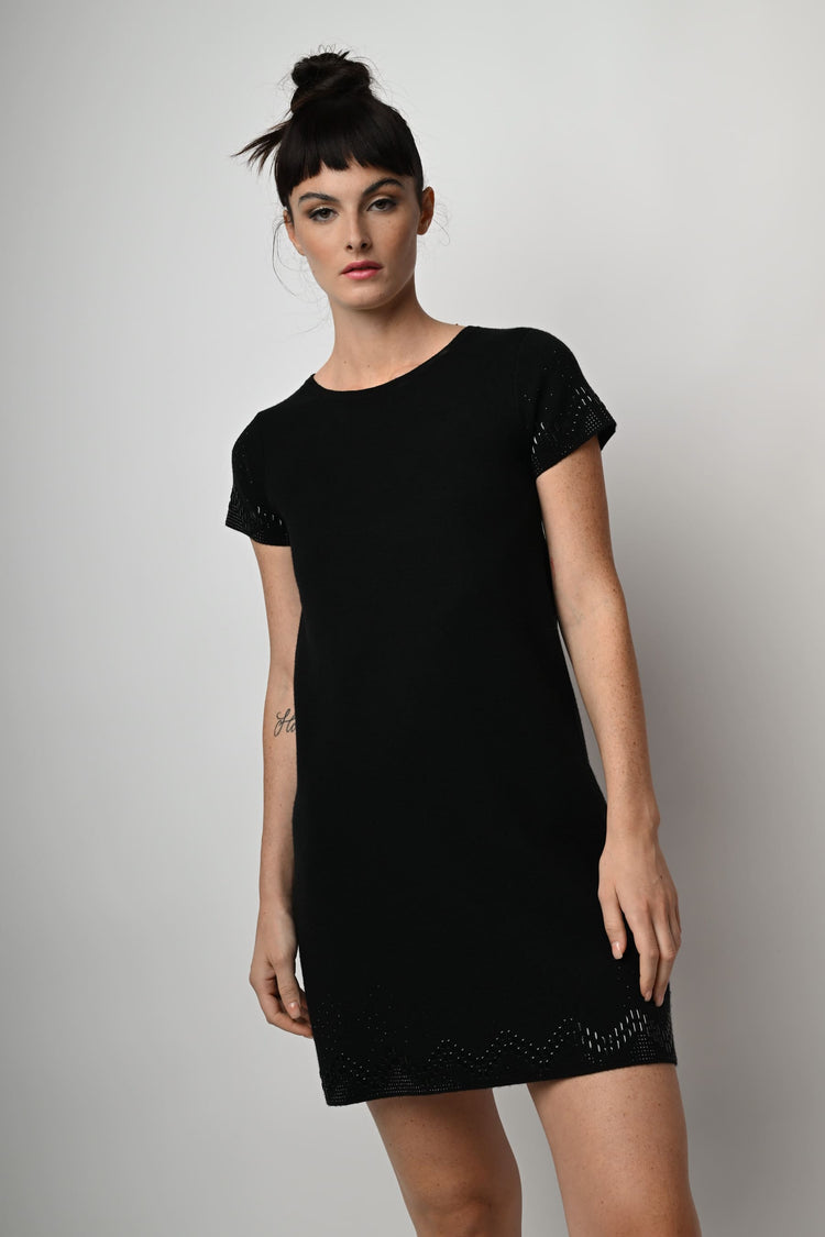 Rhinestones knit mini dress