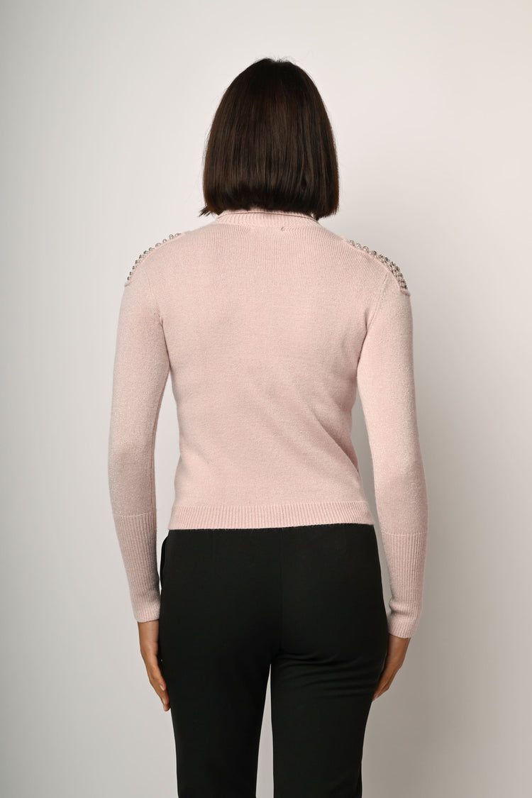 Bead embellished turtleneck