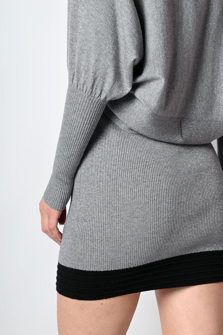 Lurex knit rounded cardigan