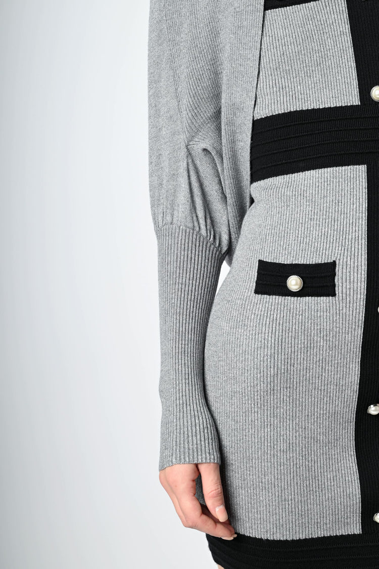 Lurex knit rounded cardigan