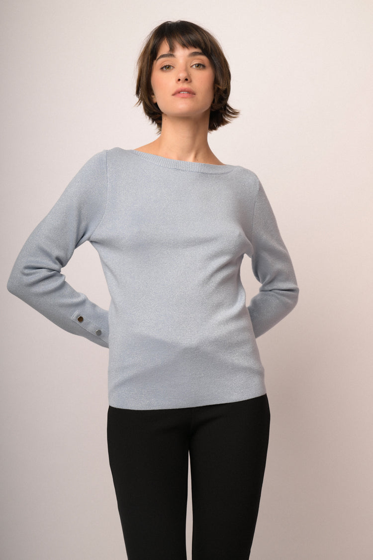 Maglia shiffer con bottoni lurex