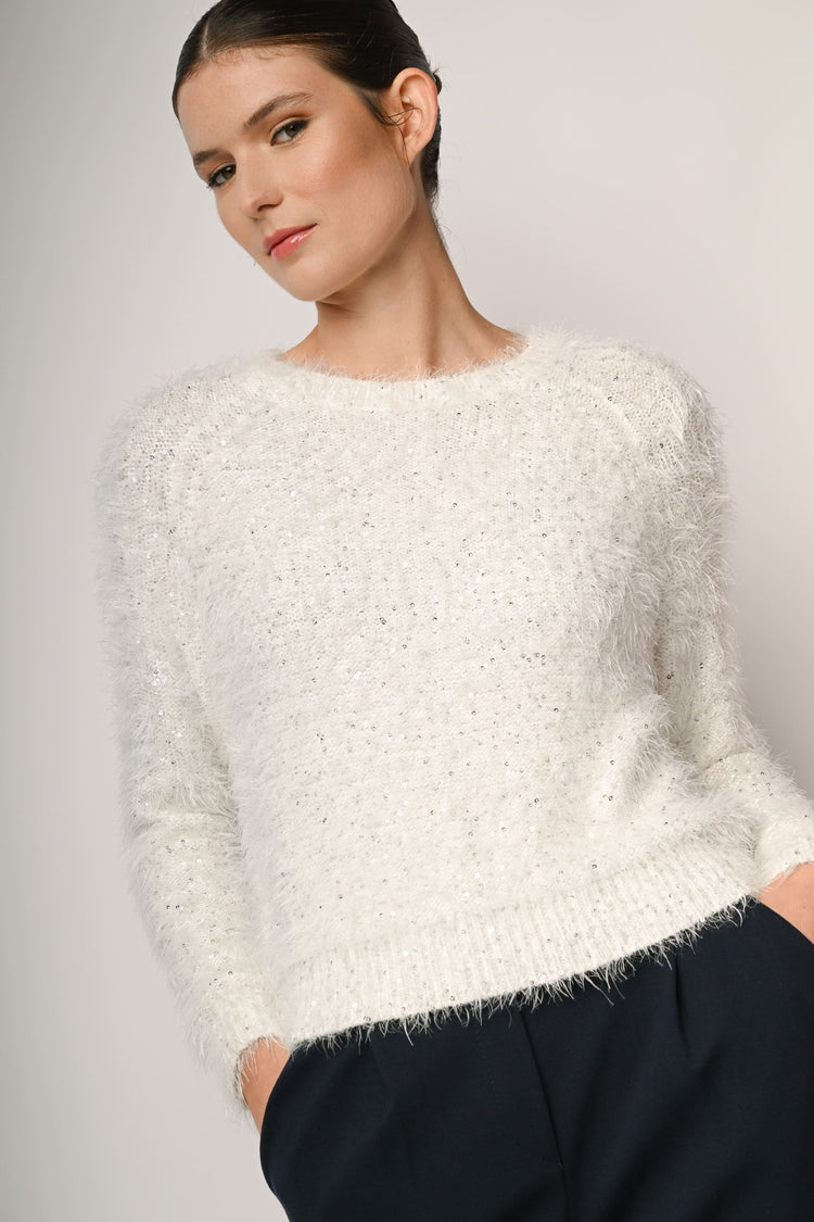 Sequin supple knit sweater