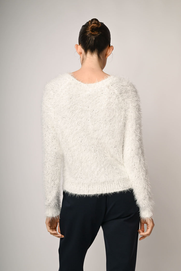 Sequin supple knit sweater