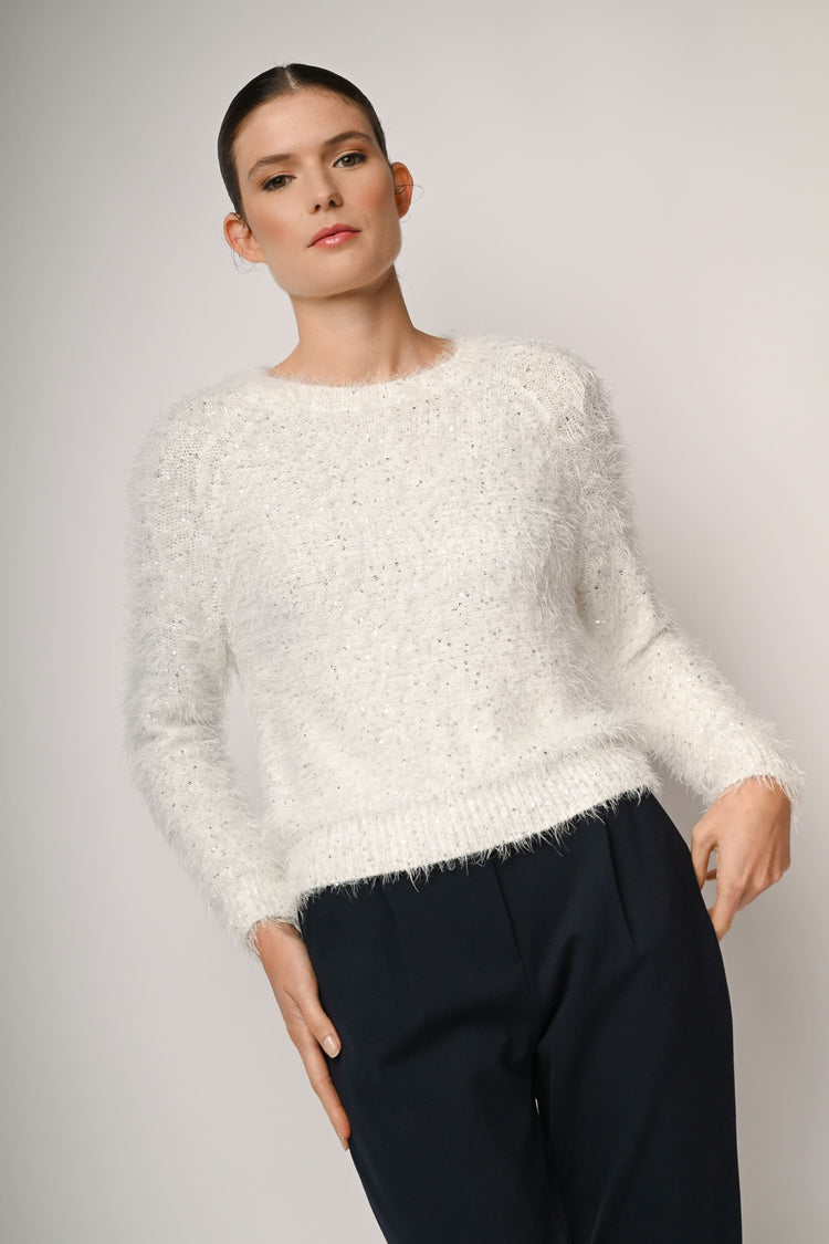Sequin supple knit sweater