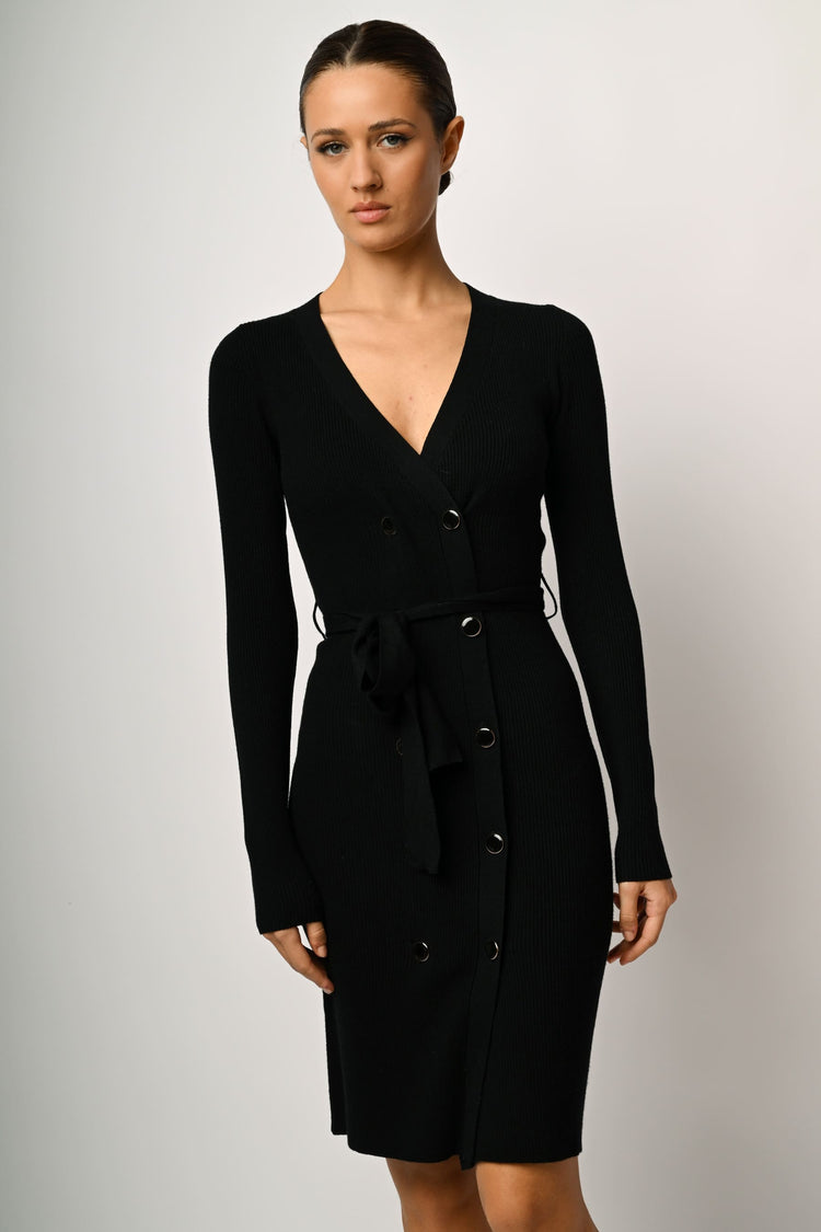 Knit double-breasted dress