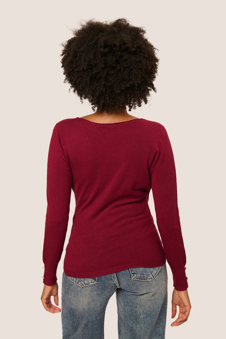 Button-detail wrap sweater