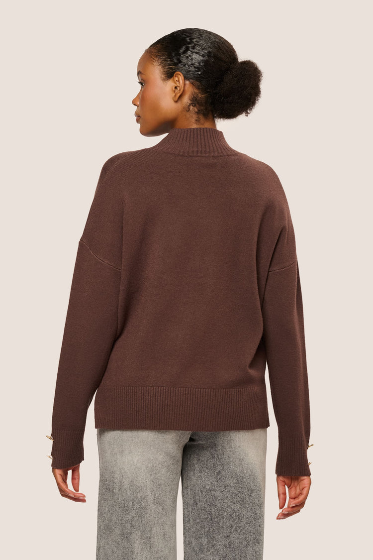 Jewel-button mock sweater