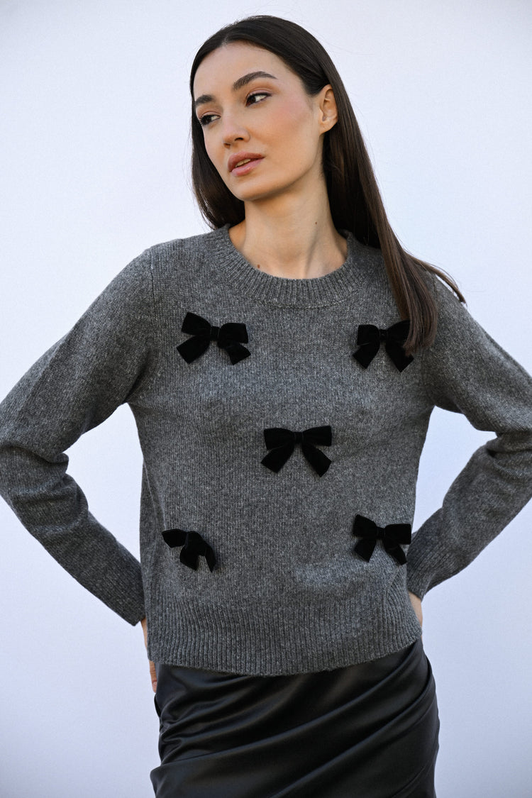 Bow embellished sweater