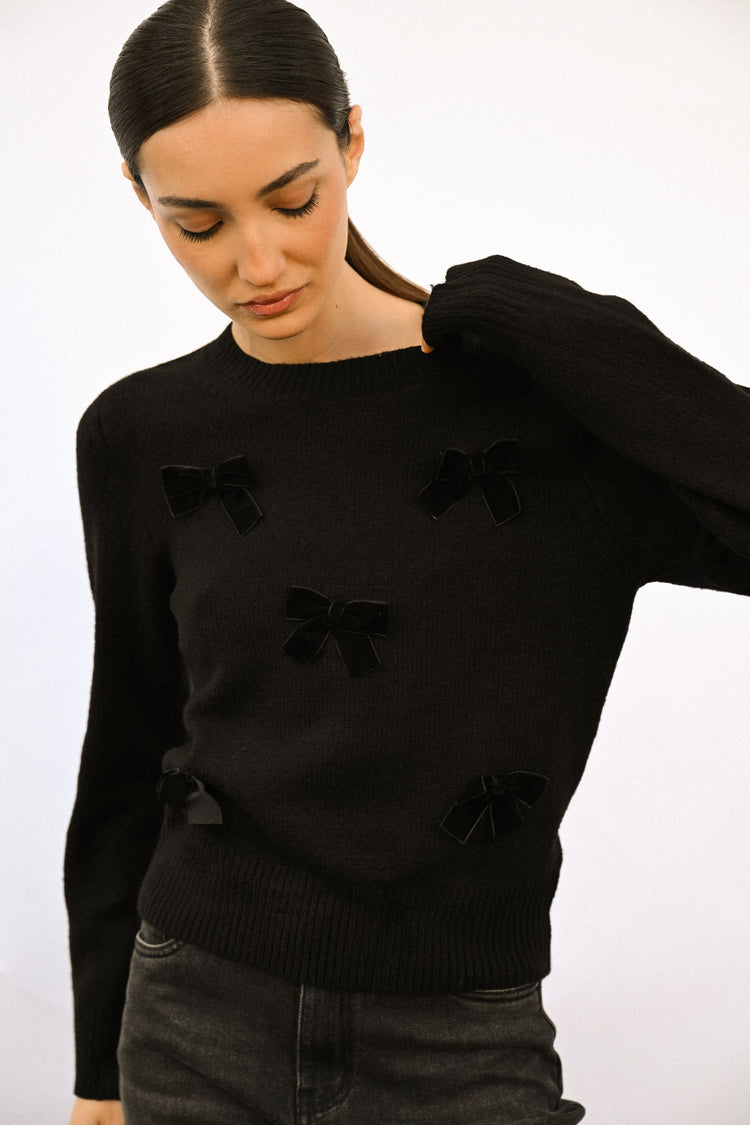 Bow embellished sweater