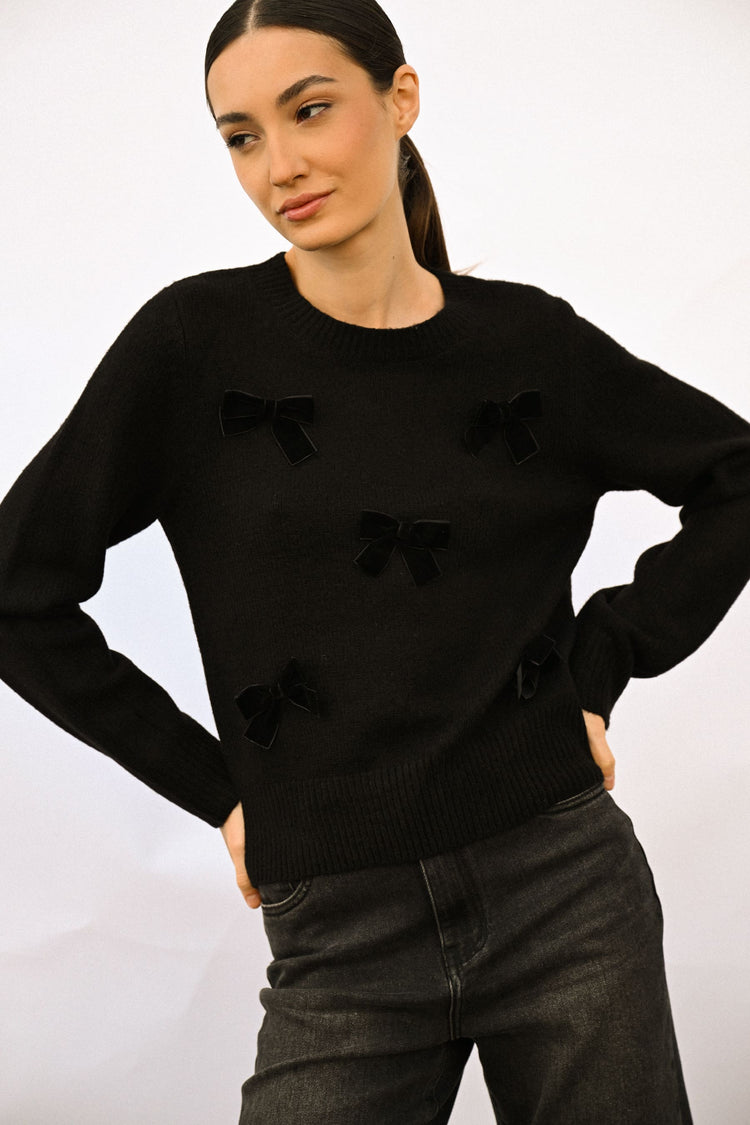 Bow embellished sweater