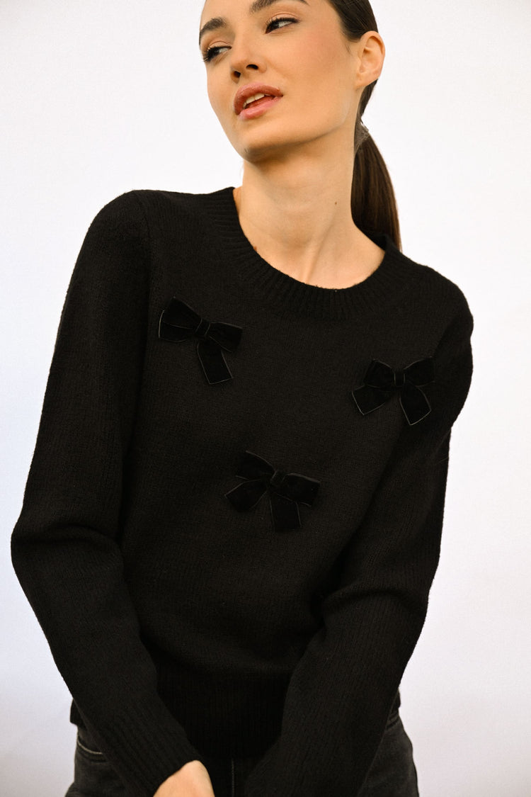 Bow embellished sweater