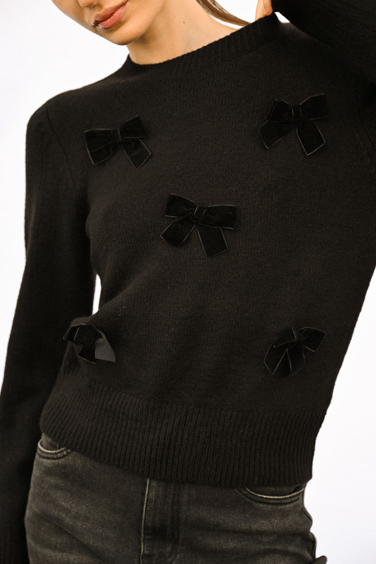 Bow embellished sweater