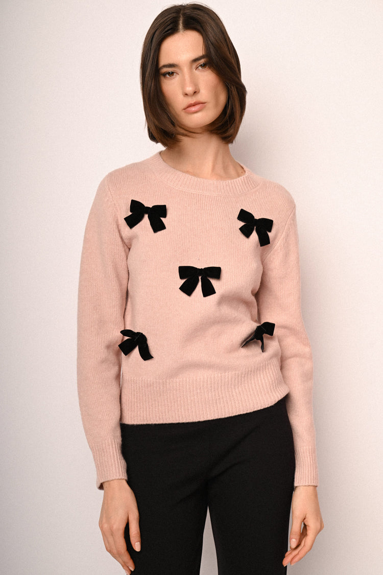 Bow-embellished sweater