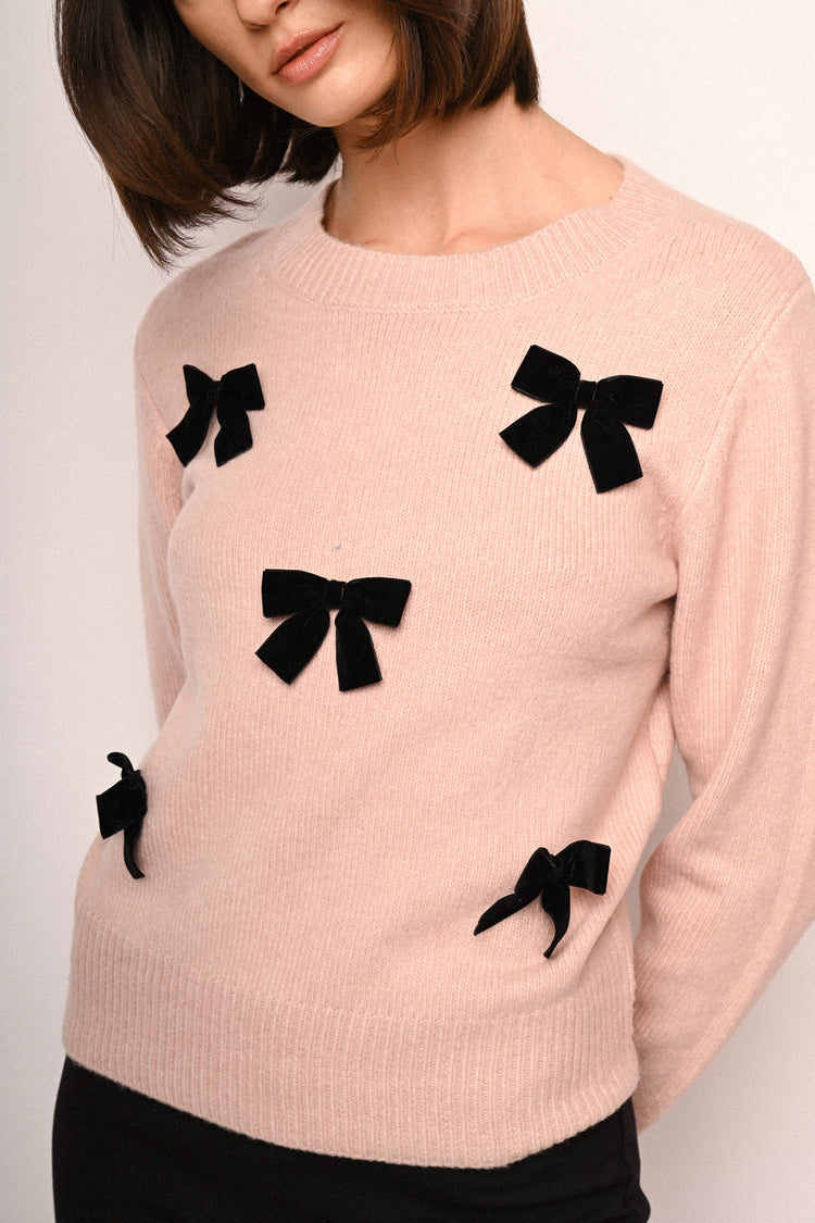 Bow-embellished sweater