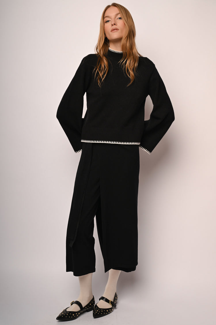 Knot knit midi skort