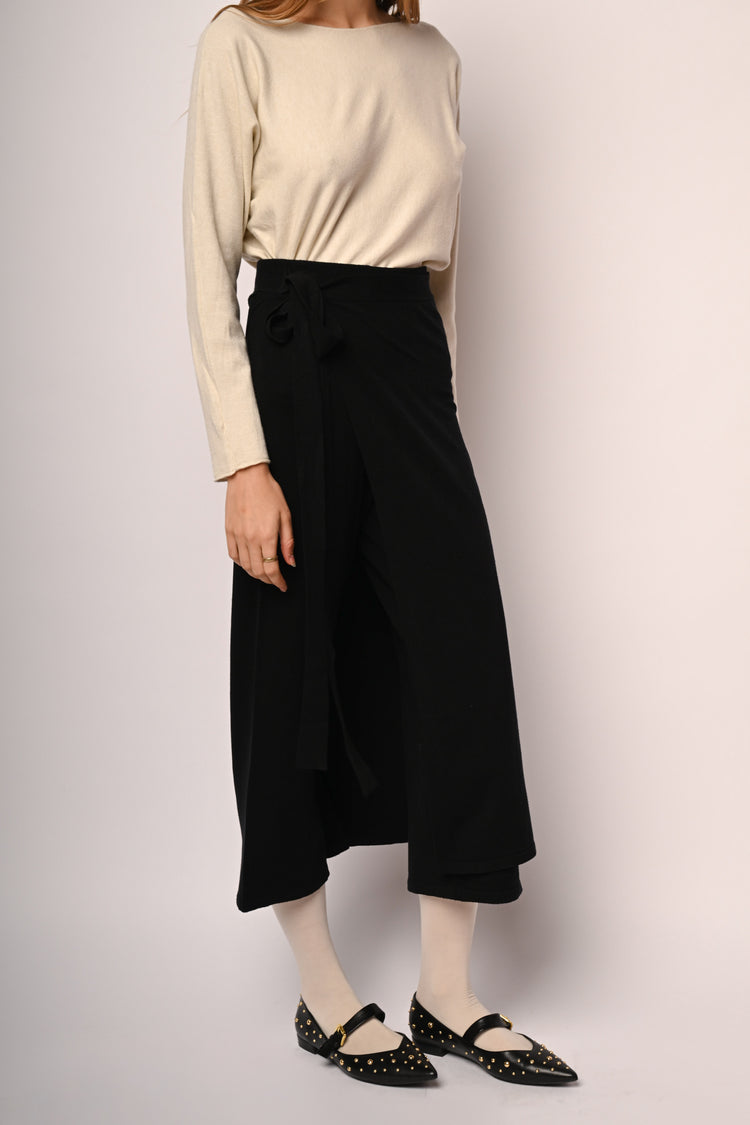 Knot knit midi skort
