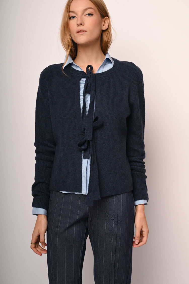 Self-tie bows cardigan