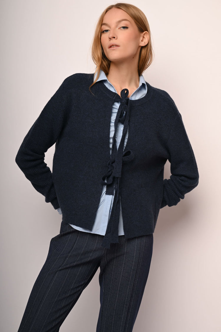 Self-tie bows cardigan