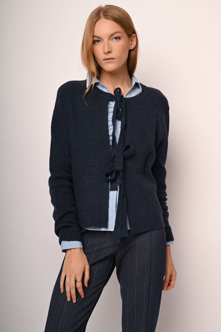 Self-tie bows cardigan