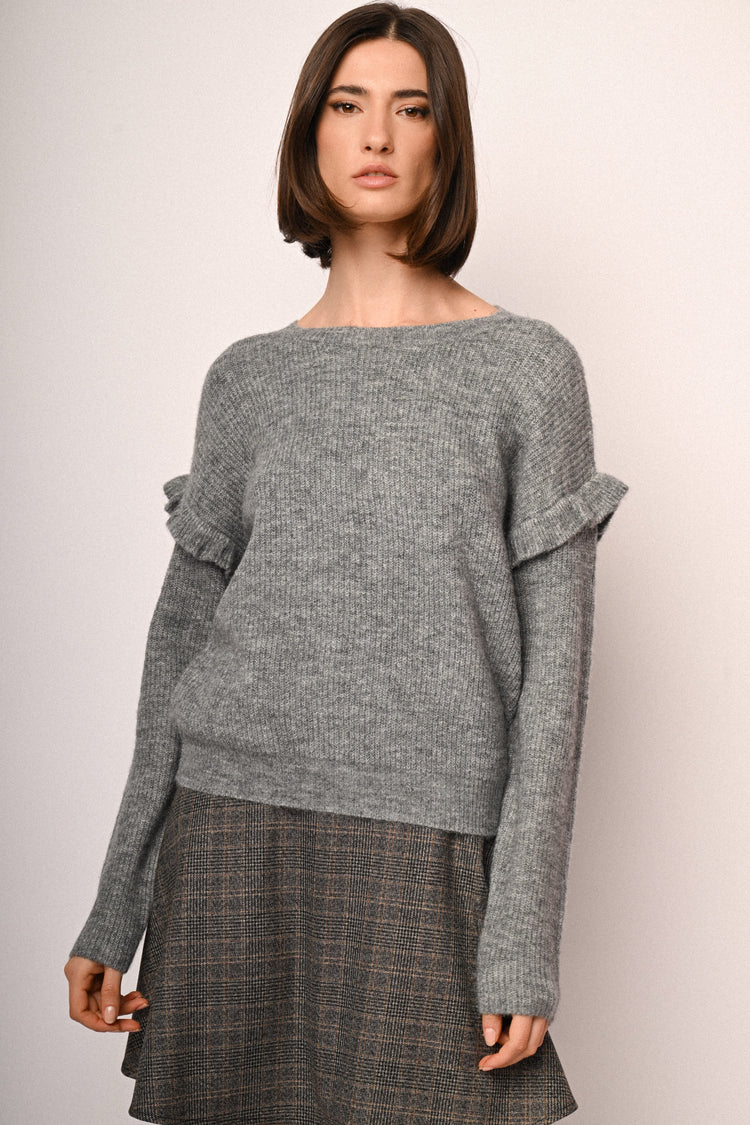 Ruffle sleeve sweater