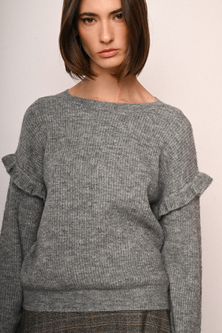 Ruffle sleeve sweater