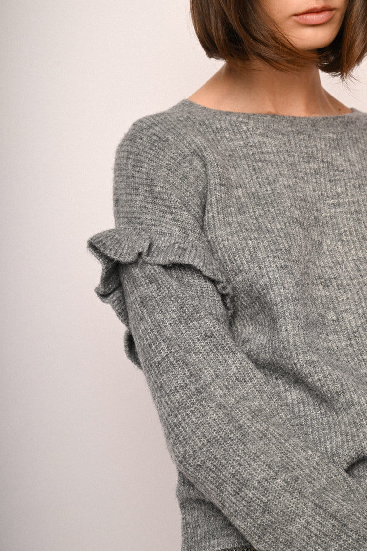 Ruffle sleeve sweater