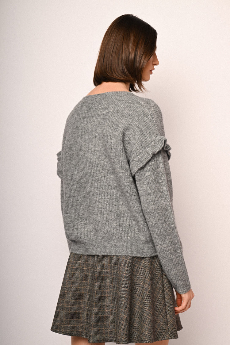 Ruffle sleeve sweater