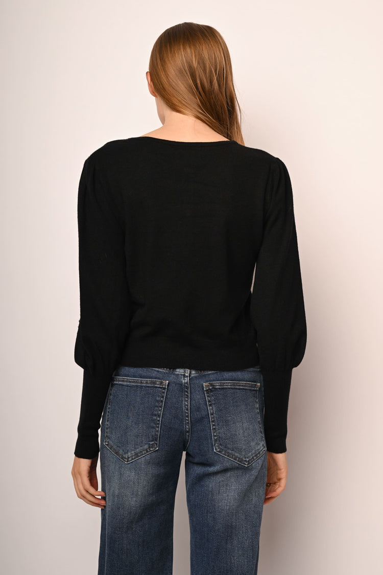 Pearl and rhinestone-embellished cardigan