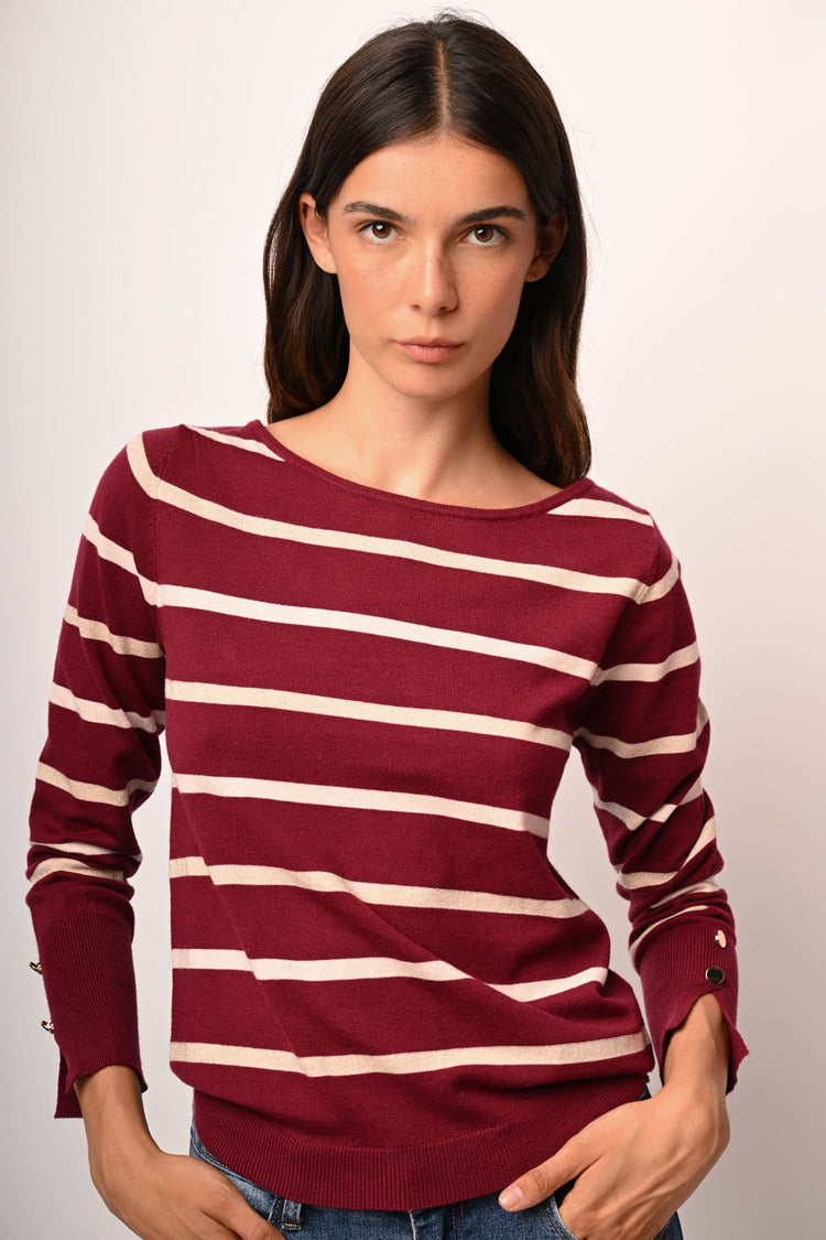Lurex striped knit sweater