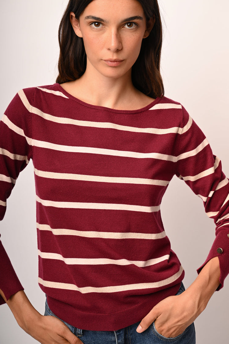 Lurex striped knit sweater