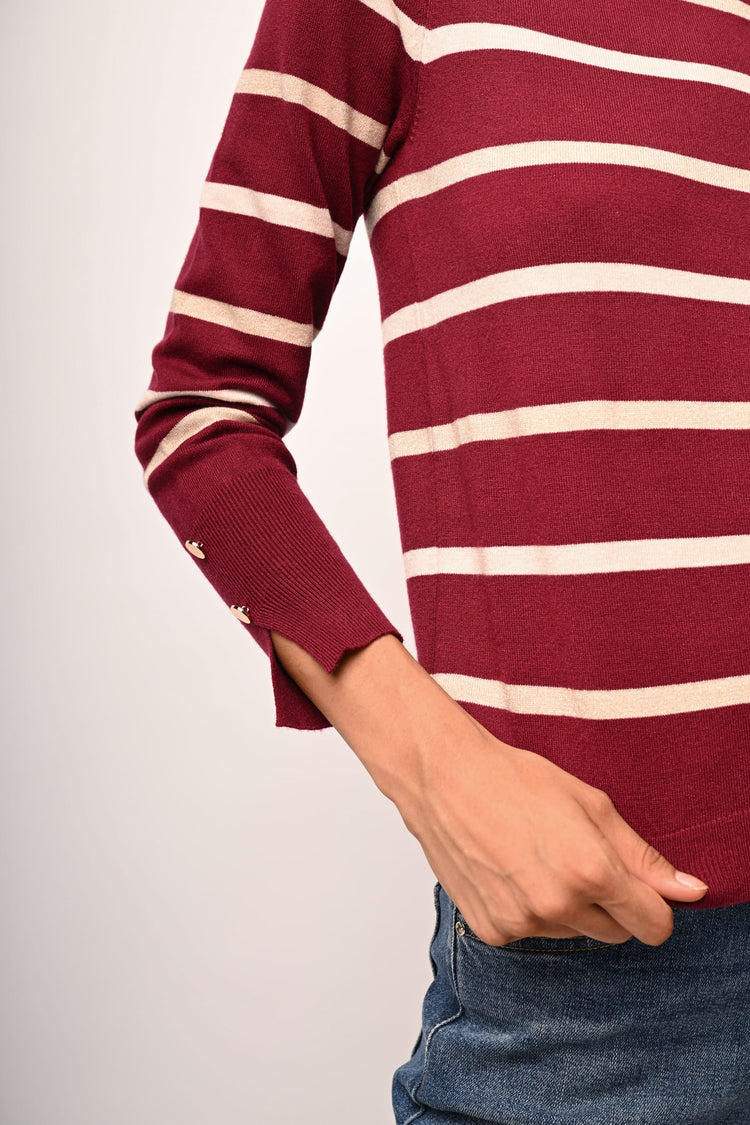 Lurex striped knit sweater