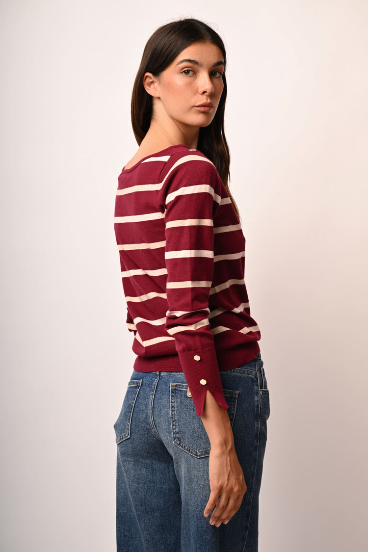 Lurex striped knit sweater